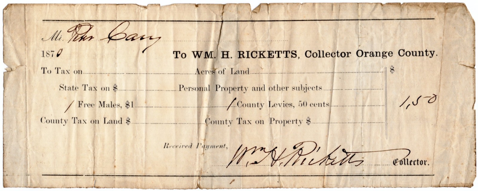 Virginia Ephemera Lot 1870–1920 – Orange, Albemarle, Somerset, Barboursville