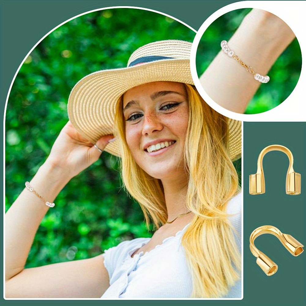 1set 200pcs Brass Wire Guardian and Protectors U Shape Wire Guards Loop