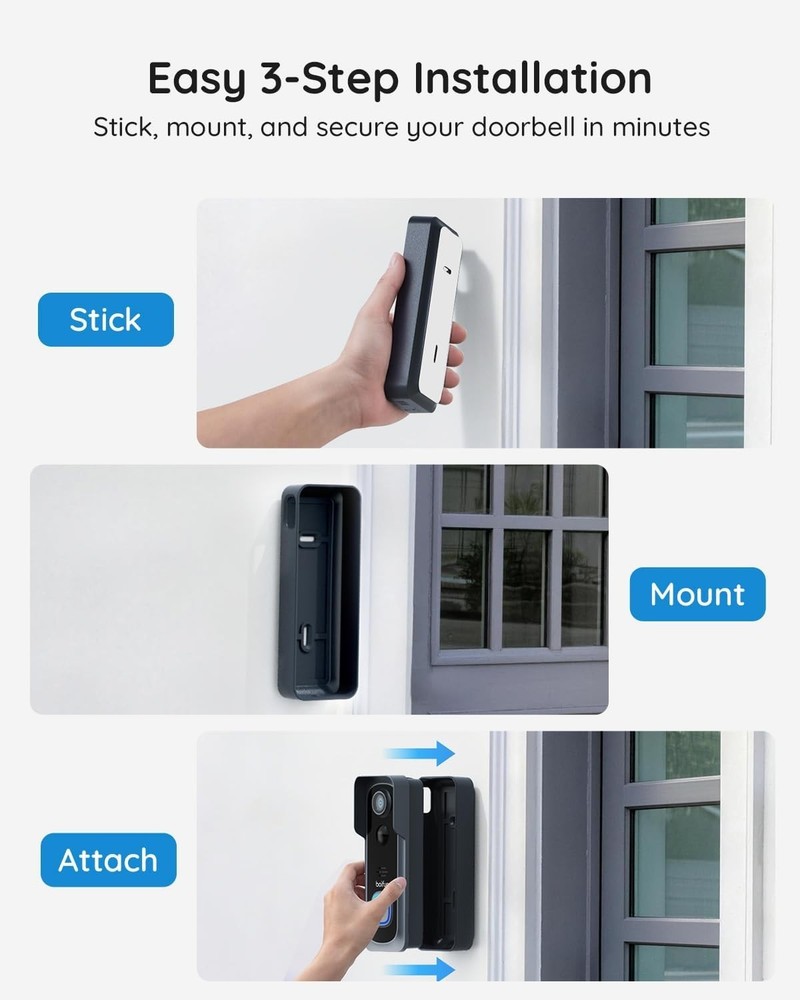 Motion Sensor Wireless Doorbell Camera - 166° Wide View, HDR