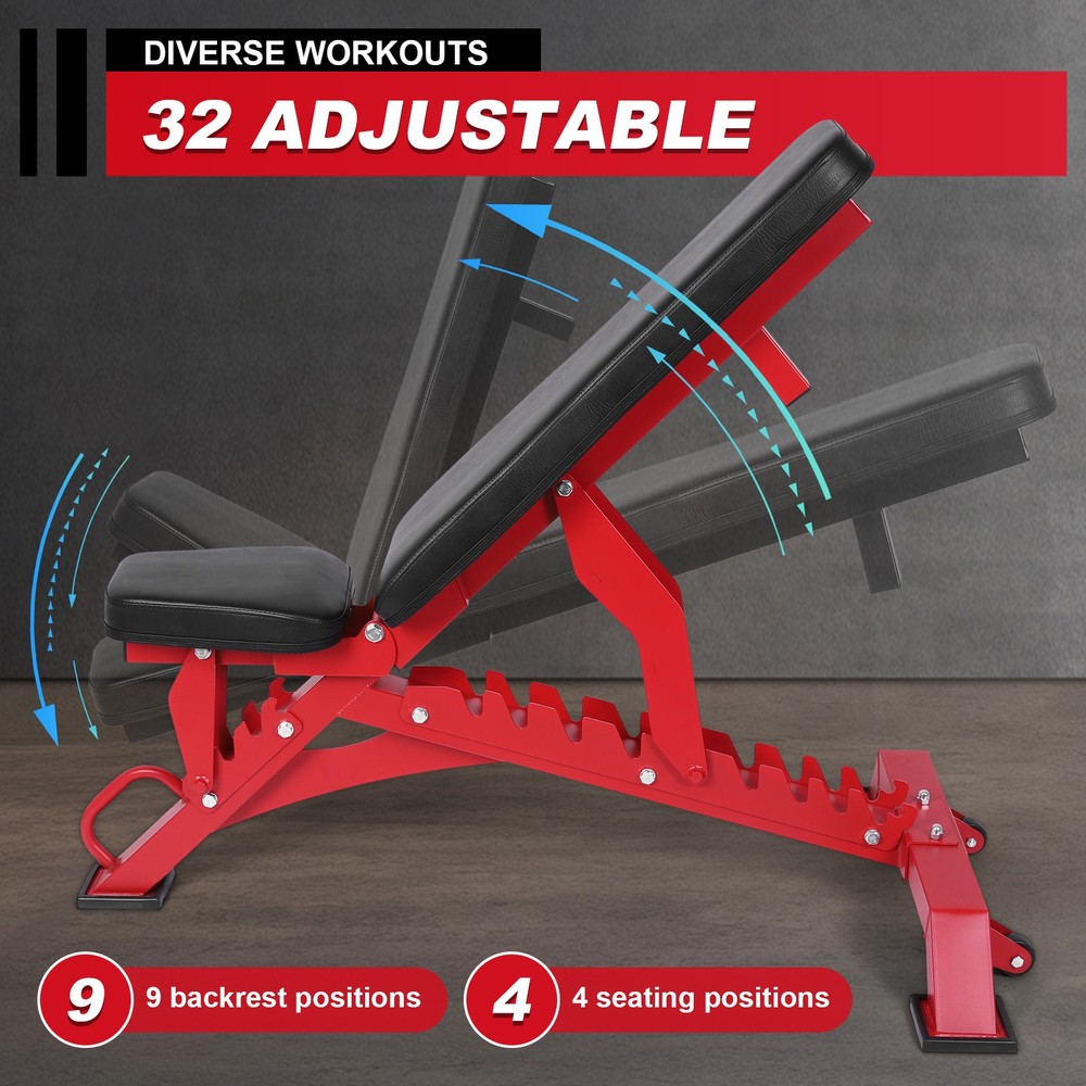 Workout Bench Adjustable Strength Training Bench Exercise Bench for Home Gym