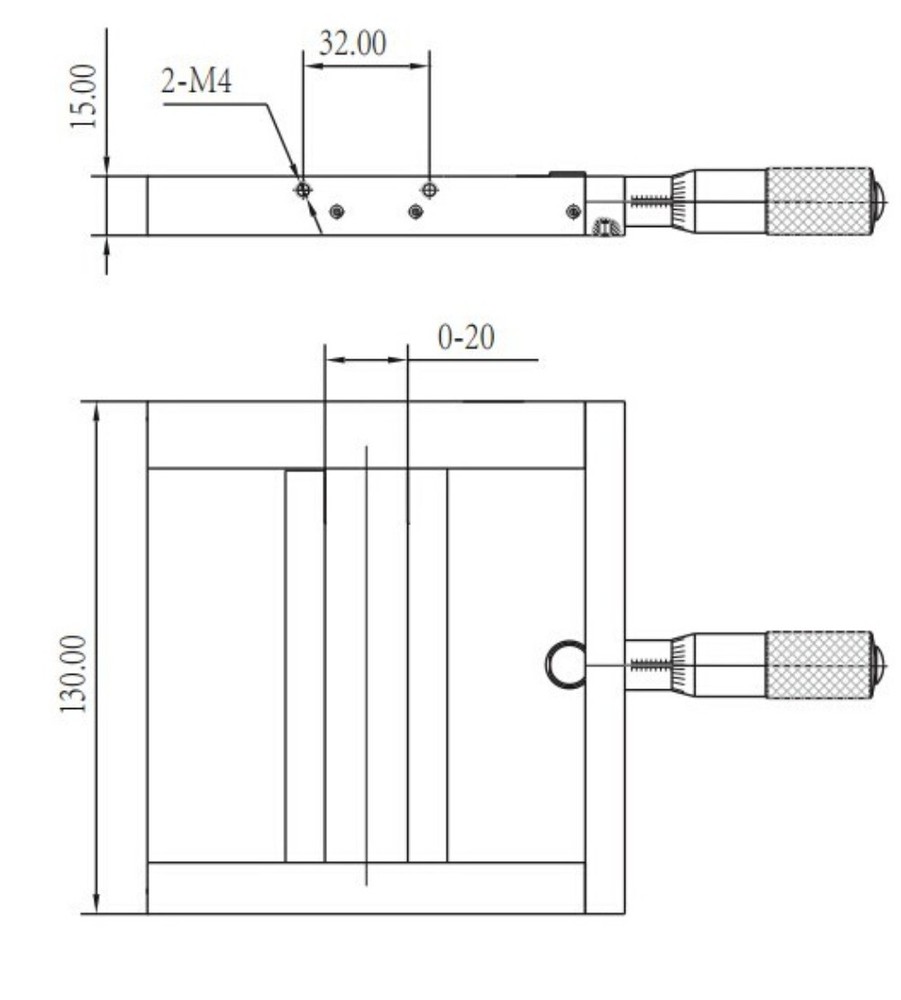 LSXF2-20 One-way Micrometer Adjustable Optical Slit Single Adjustable Slit 20mm；