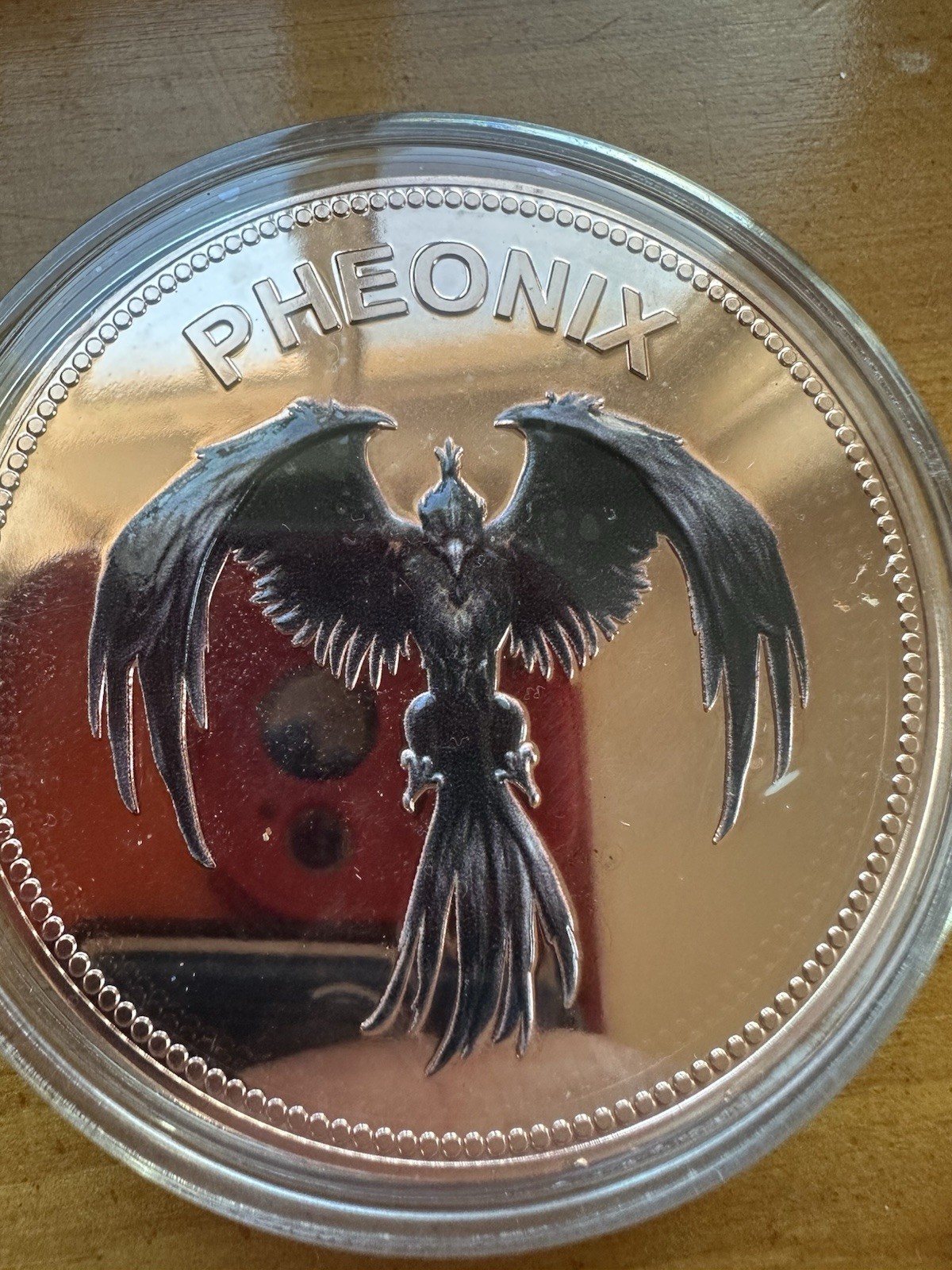 5 ounce copper limited edition colorized Mythical Creatures Phoenix Round Coin