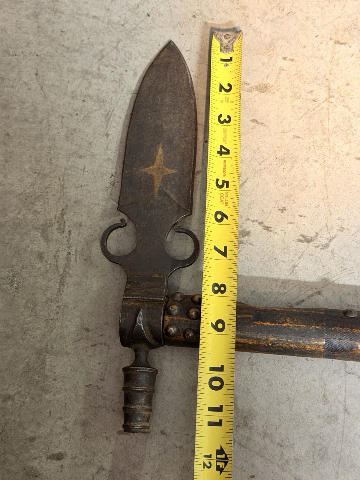 1800’s Plains Indian Pipe Tomahawk with Beaded Drop and Star Engraving