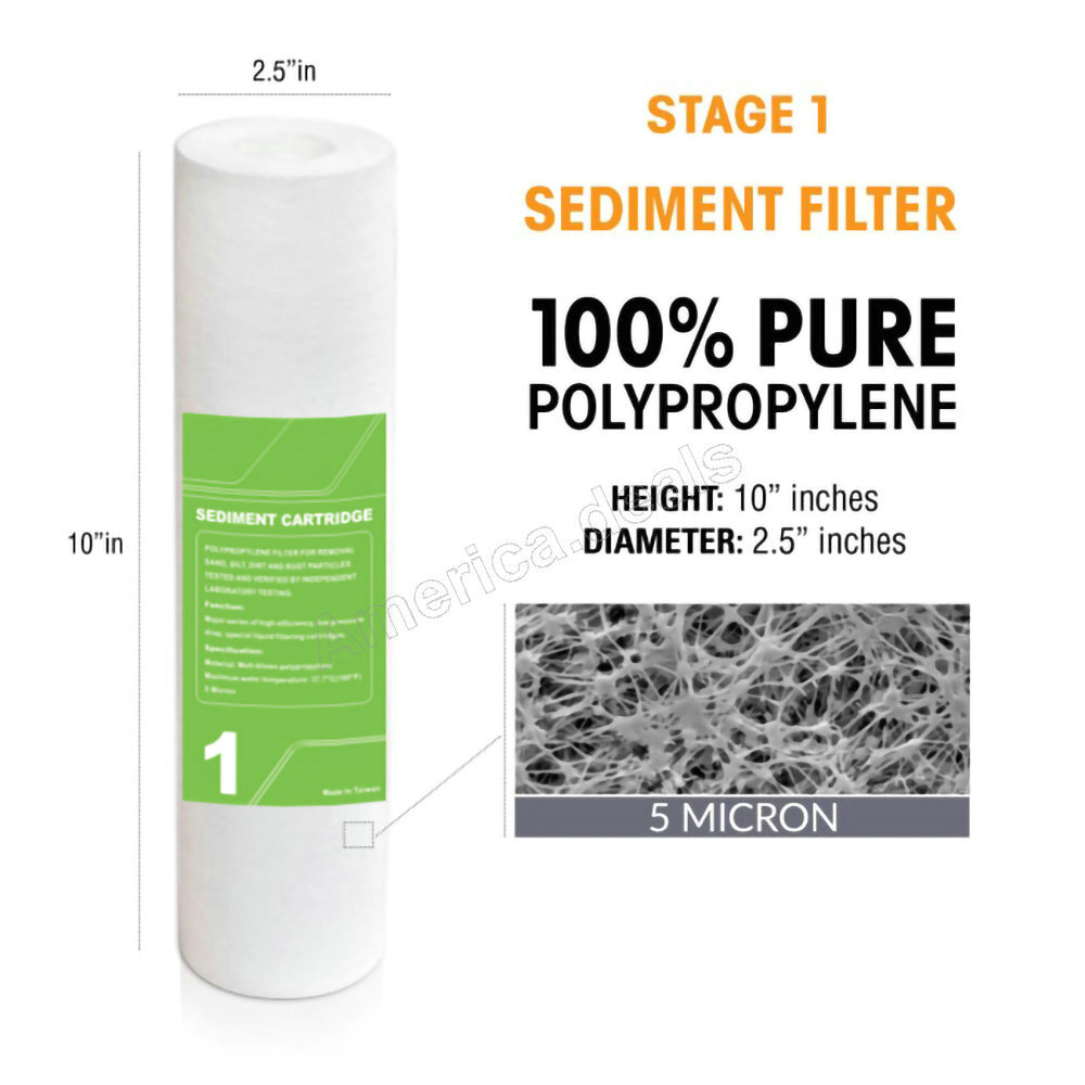 5 Stage Reverse Osmosis Water System Home Drinking RO System + NSF Membrane Tank