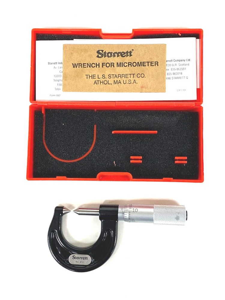Starrett 210AP Outside Screw Thread Comparator Micrometer 7/8 Range