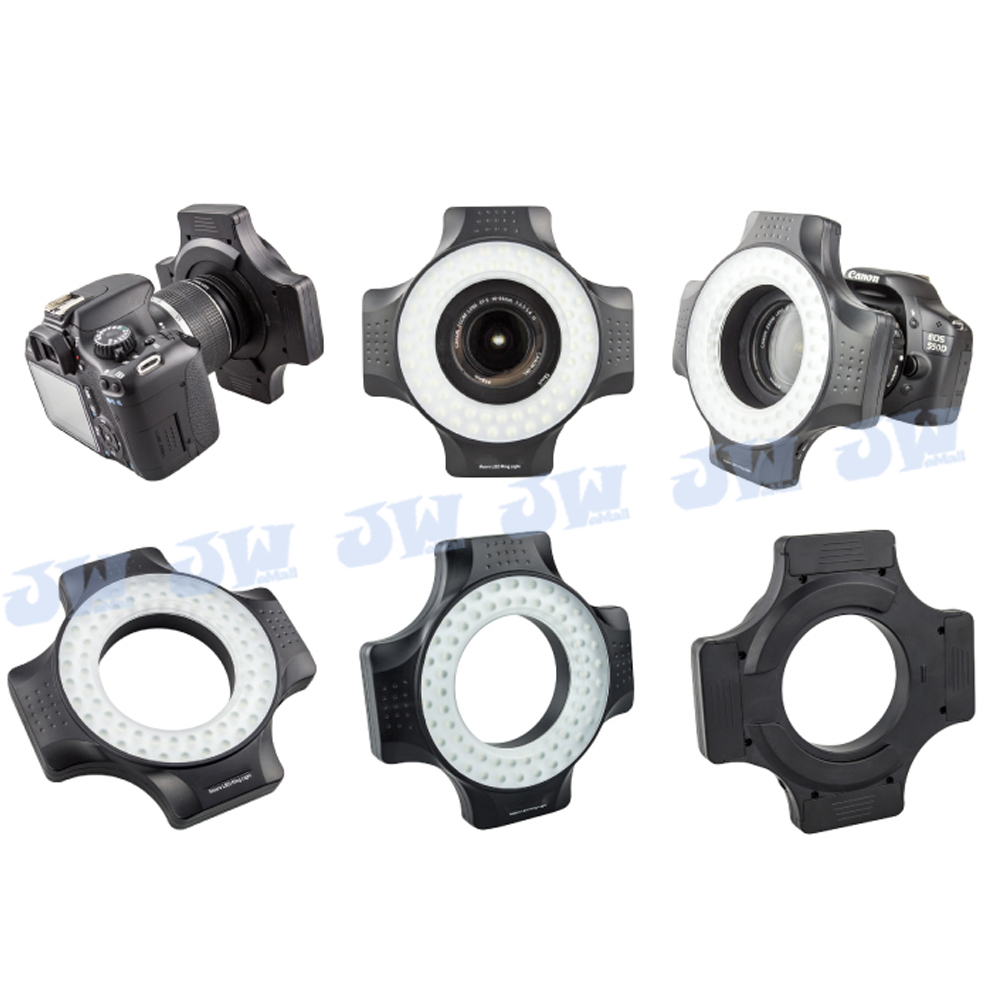 Universal LED Macro Flash Ring Light for Camera Lens, 6pcs Filter Thread Adapter