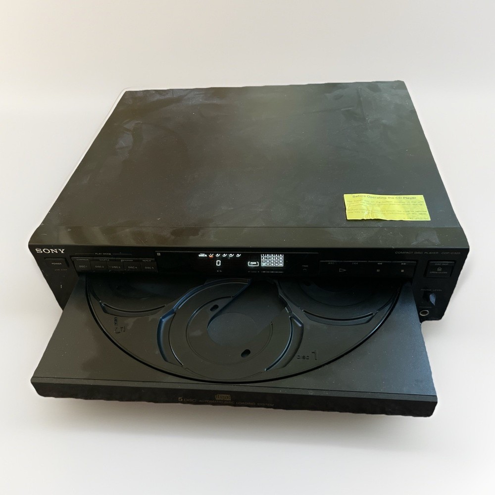 Sony CDP-C325 5 Disc CD Changer Carousel Automatic Disc System No Remote Tested