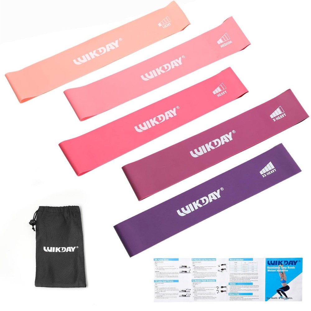 WIKDAY Resistance Bands for Working Out Exercise Loop Bands Workout Bands Set...