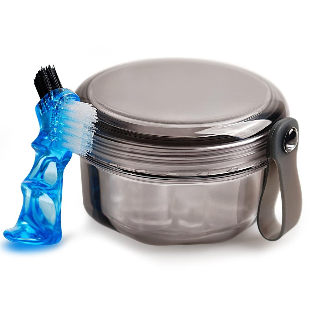 Leakproof Denture Case Denture Soaking Cup False Teeth Container, Dental Denture