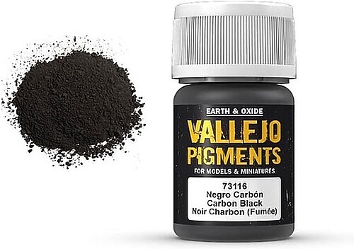 Vallejo Carbon Black Pigment Powder (30ml) - Paint Pigment - #73116