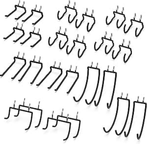 Versatile Non-Slip Pegboard Utility Hooks - 24PC Set for Tools & Equipment