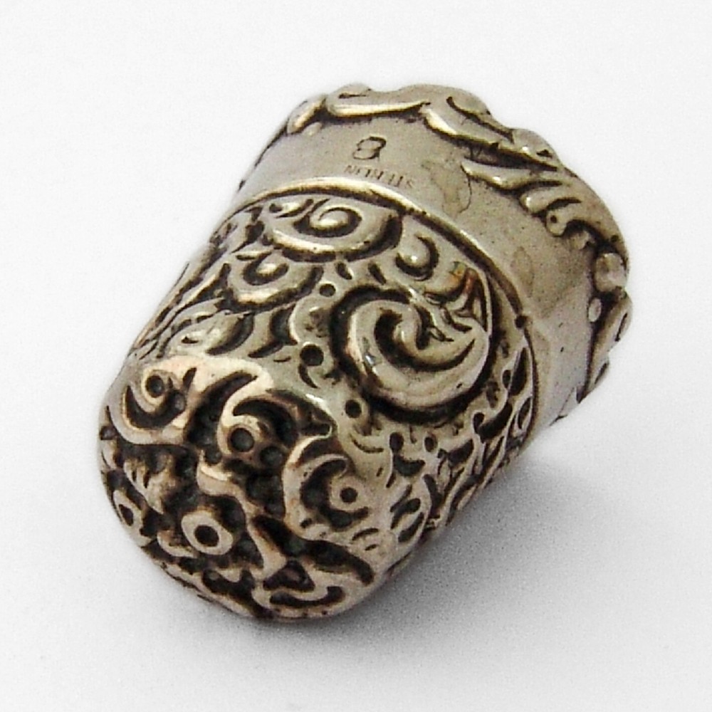Scroll Design Thimble Sterling Silver Size 8