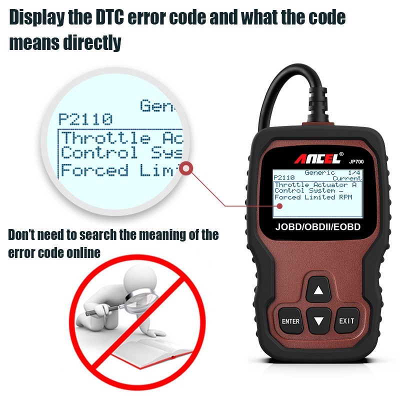 ANCEL JP700 Car JOBD OBD2 Scanner Code Reader Diagnostic Tool Check Engine