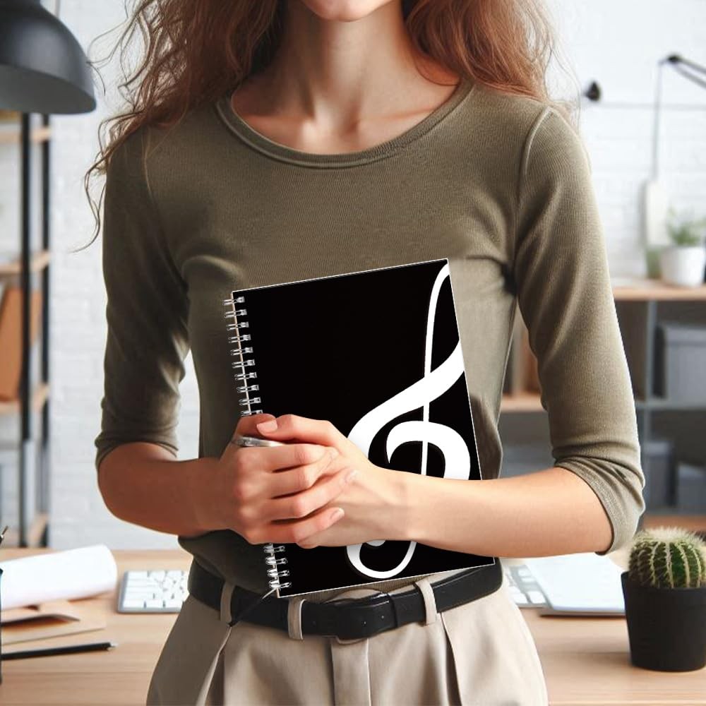 Lyuzecheean Blank Sheet Music Notebook, Composition 1 Pack, Black 1 Pack
