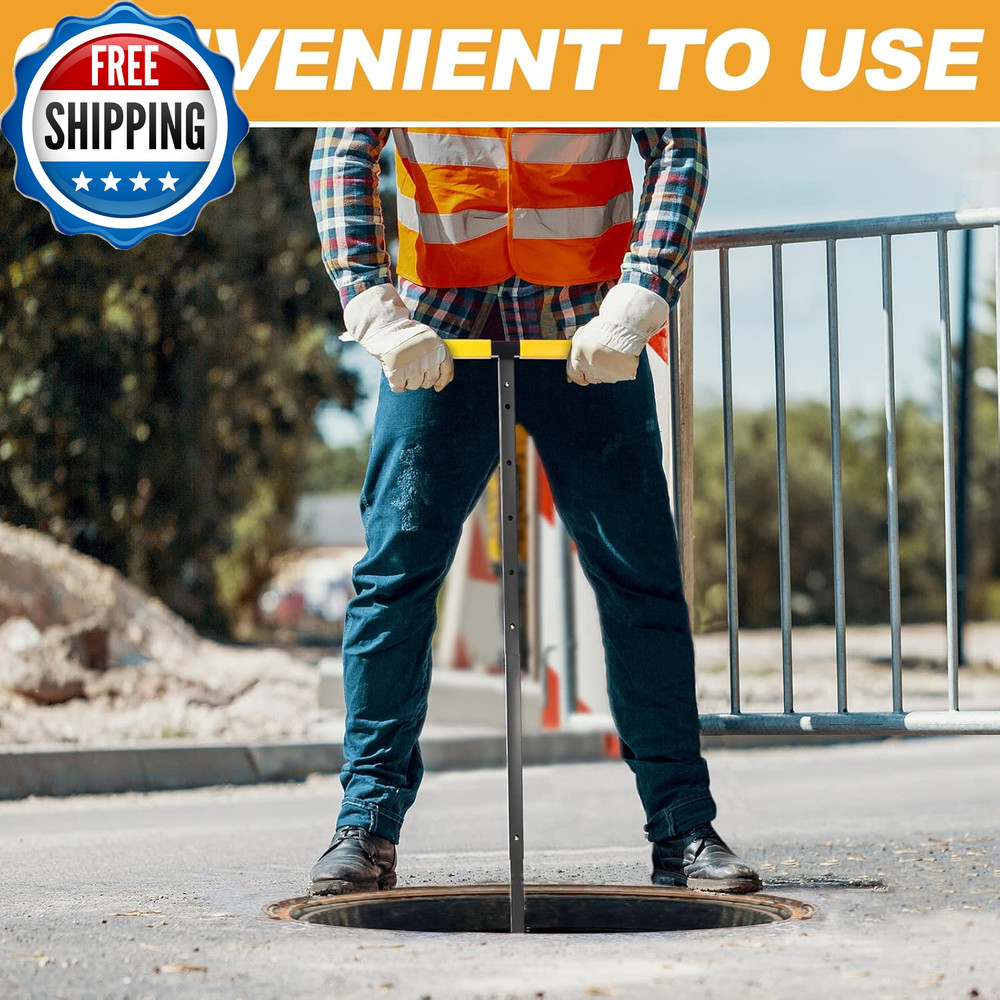 37 Inch Water Meter Key, Adjustable Length, 4-Way Multi-Functional Utility Key,