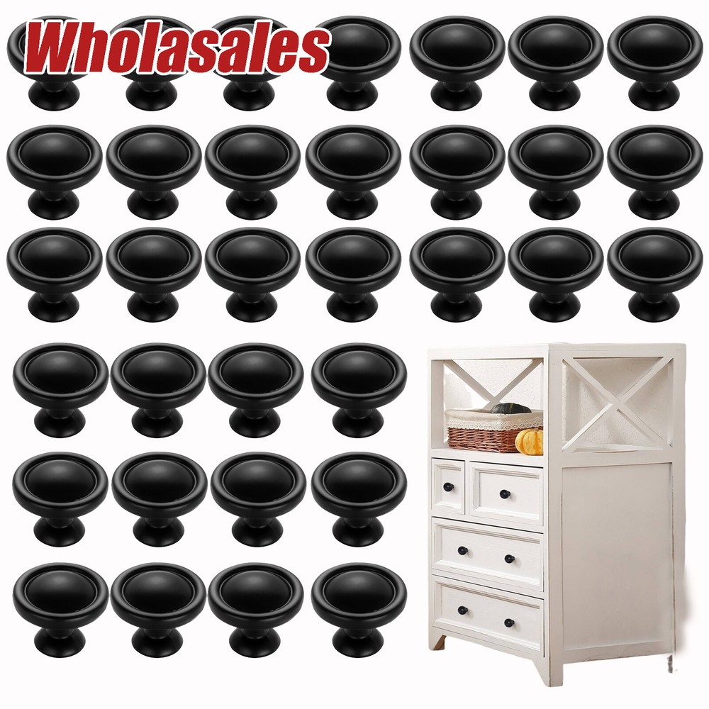 Door Knobs Cabinet Handles Hardware Kitchen Cupboard Drawer Pulls Handles Black