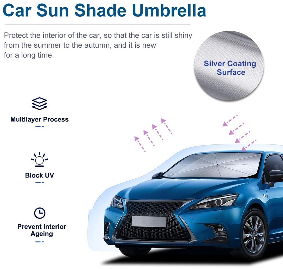 Foldable Car Windshield Sunshade Front Window Cover Visor Sun Shade Umbrella 1pc