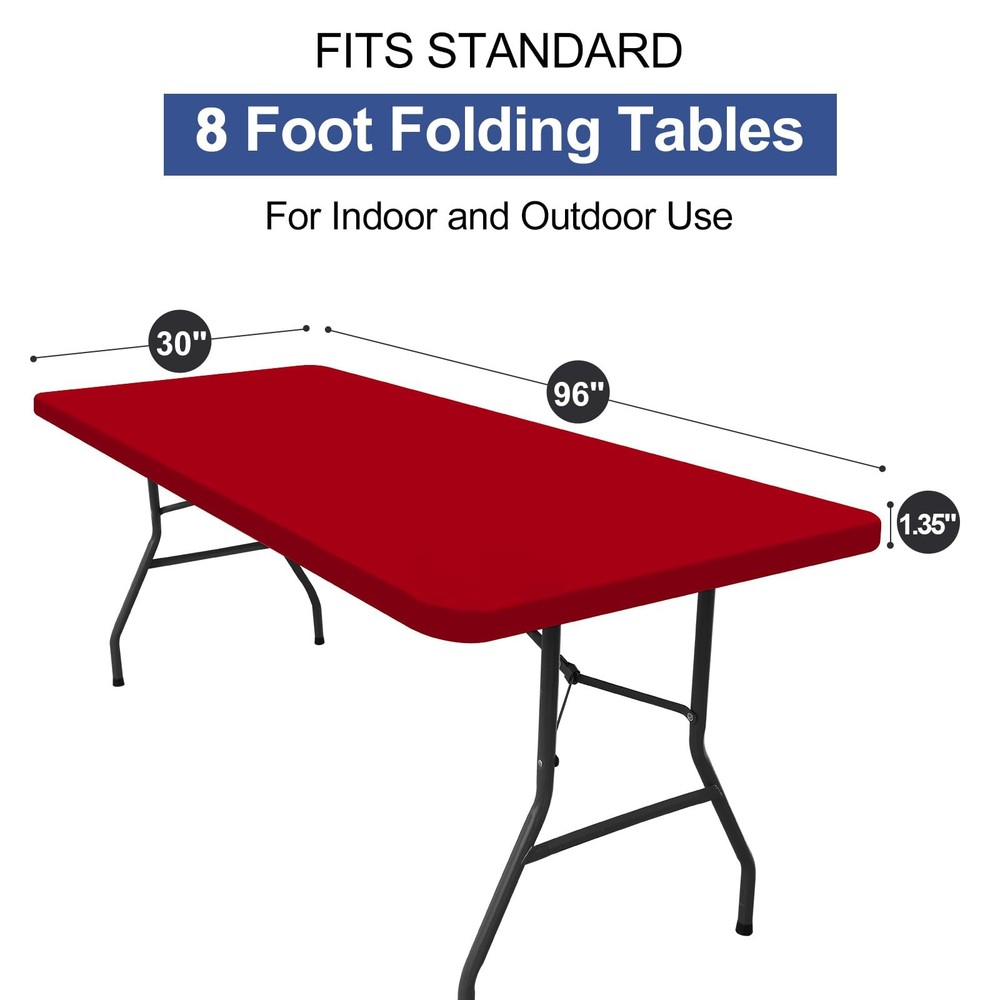 Rectangle Table Cloth Cover, Waterproof Polyester Elastic Fitted Tablecloth, ...