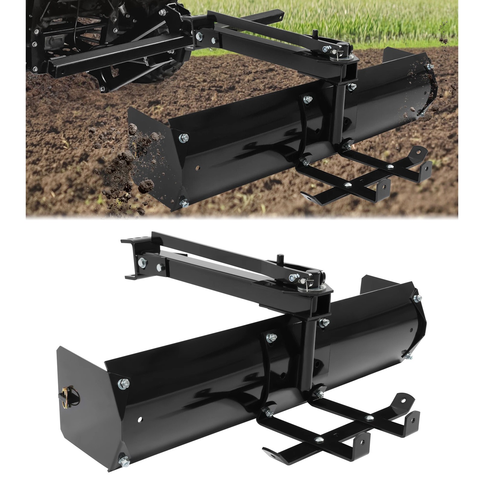 40" Steel Adjustable Tow Behind Box Scraper Blade For Lawn Garden Tractors