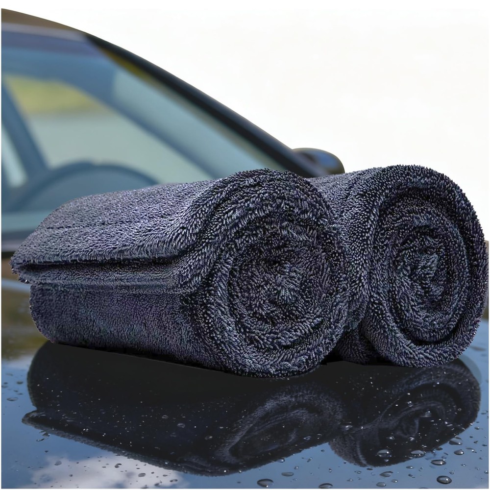 LBLVBNEWD 2-Pack 1200GSM Microfiber Car Drying Towels, Extra Large Twisted-Lo...