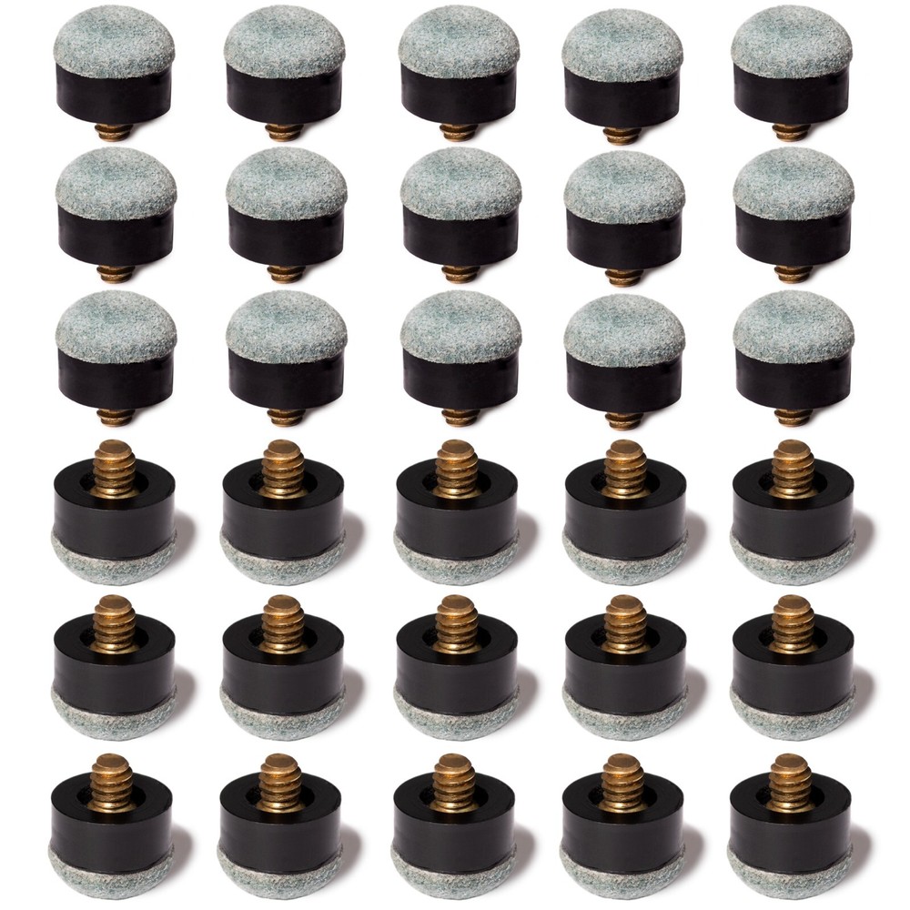 OKKO Billiard Pool Cue Ferrules & Screw-On Tips Soft, 30 sets