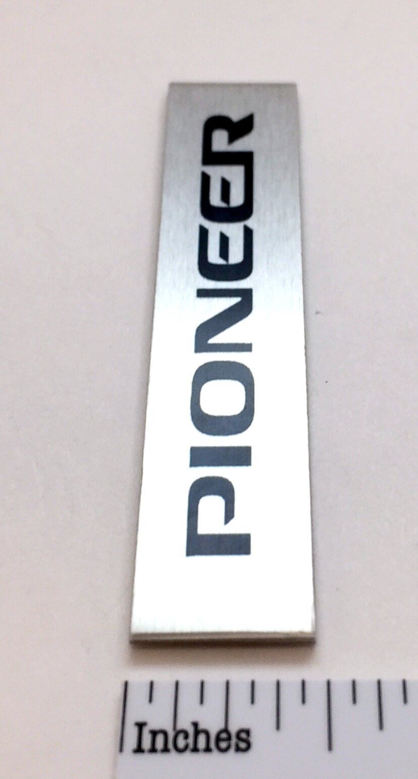 Pioneer Spec Rack Badge Logo Custom Made Aluminum