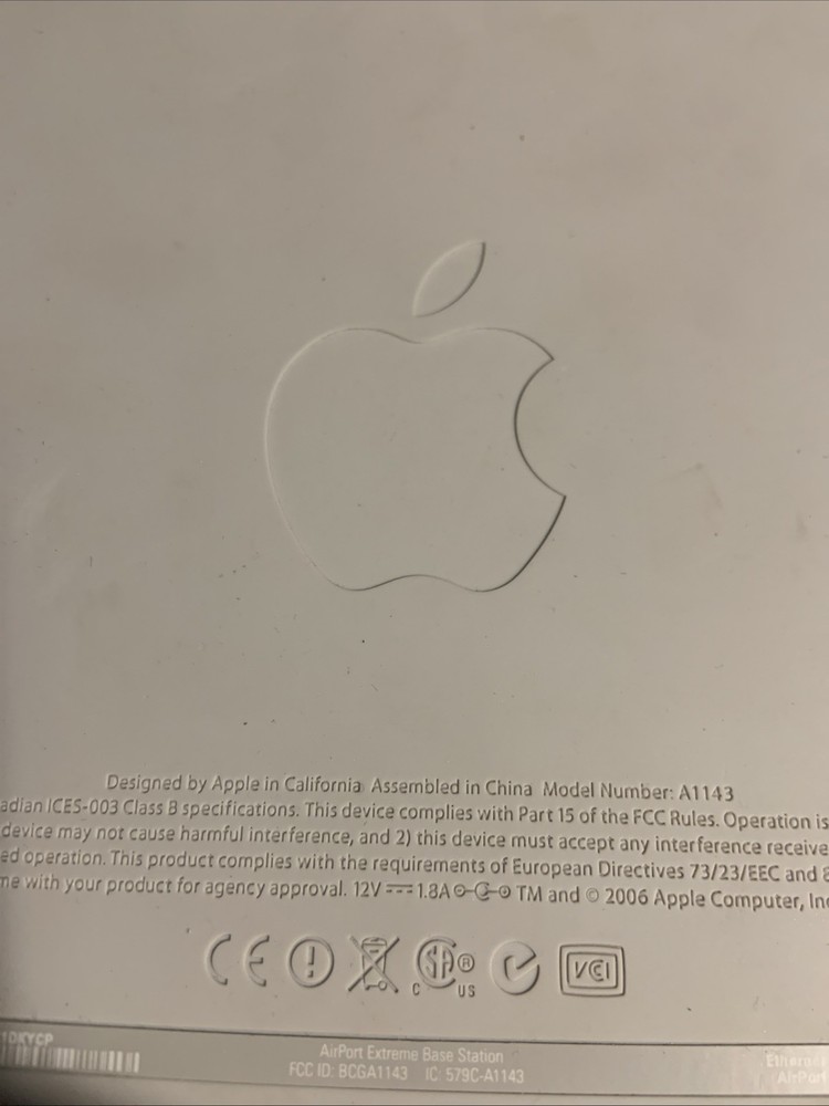 Apple A1143 Airport Extreme Wireless Base Station Untested