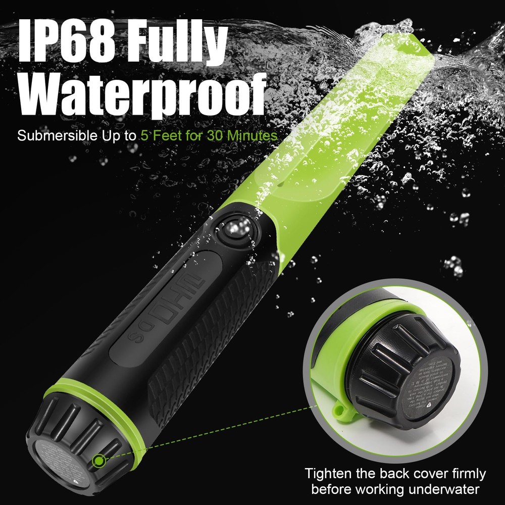 11 Inch Detection Depth Metal Detector Pinpointer for AdultsIP68 Fully Waterp...