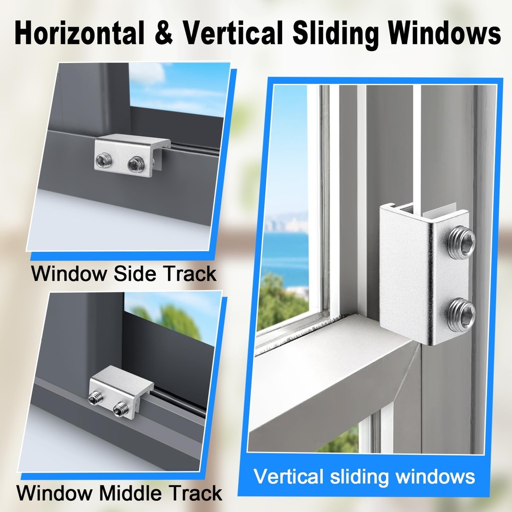 Sliding Window Locks 2 Sets Window Locks for Up and Down Windows and Horizont