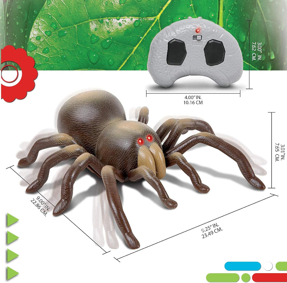 ™ RC Tarantula Spider – Remote Control Toy Spider with Realistic Movement, Red L