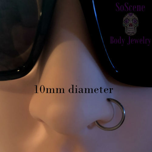 Hinged Septum Clicker Segment Nose Ring Lip Ear Cartilage Daith 18G,16G,14G- ONE