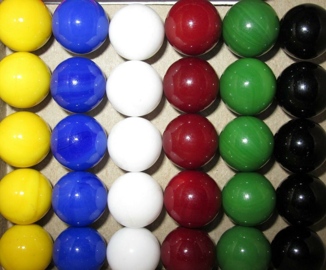 30 Solid Color Replacement Marbles Chinese Aggravation Dirty Game 14mm GLASS