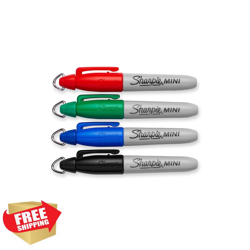 Sharpie Mini Permanent Markers, Fine Point, Assorted Colors, 4 Ct