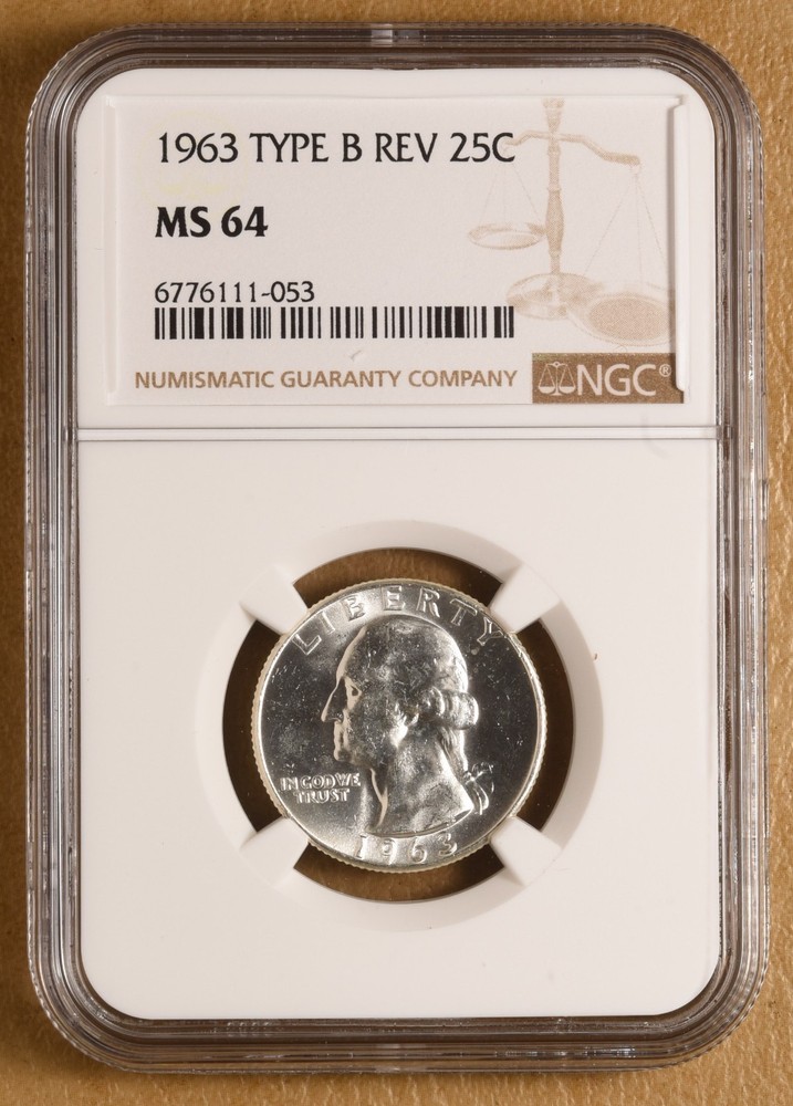 1963 P Washington Quarter 'Type B Reverse' NGC MS64