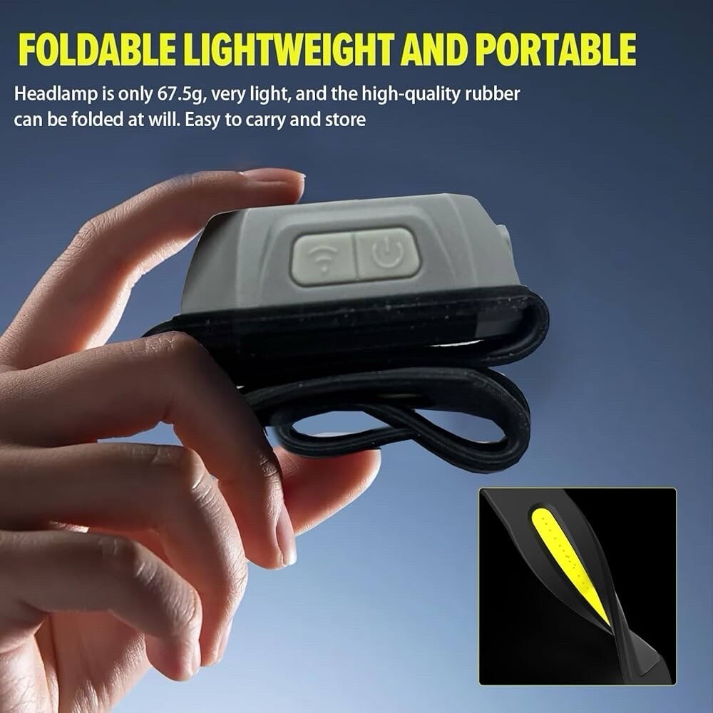 2 Pack Headlamp Flashlight, 1000 Lumen Ultra-Light LED Rechargeable Headlight