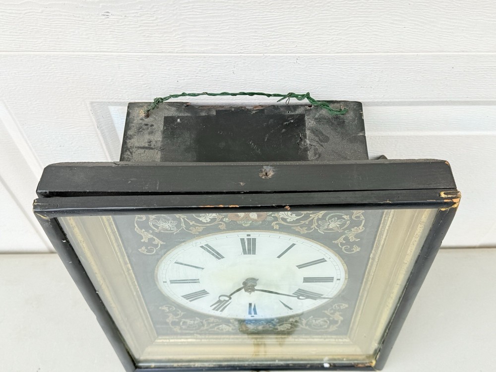Antique Black Forest Picture Frame Wall Clock