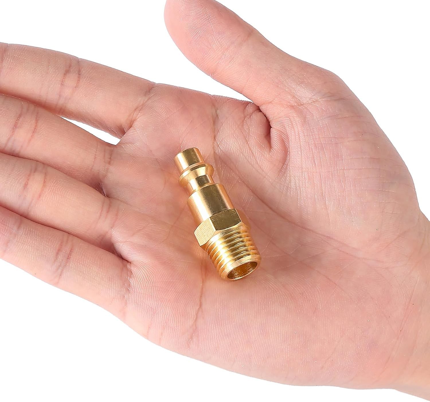 10 Pack Brass Air Hose Fittings â€“ 1/4" NPT Male Quick Connect Couplers & Plugs