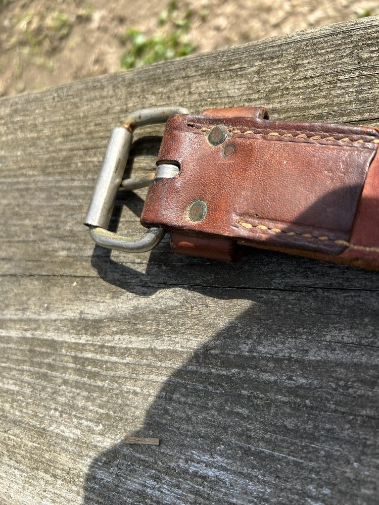Leather Western Back Cinch With Rollers