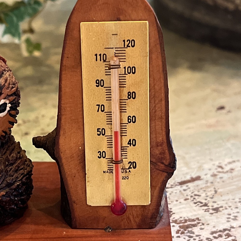 VINTAGE OWL THERMOMETER WORKING