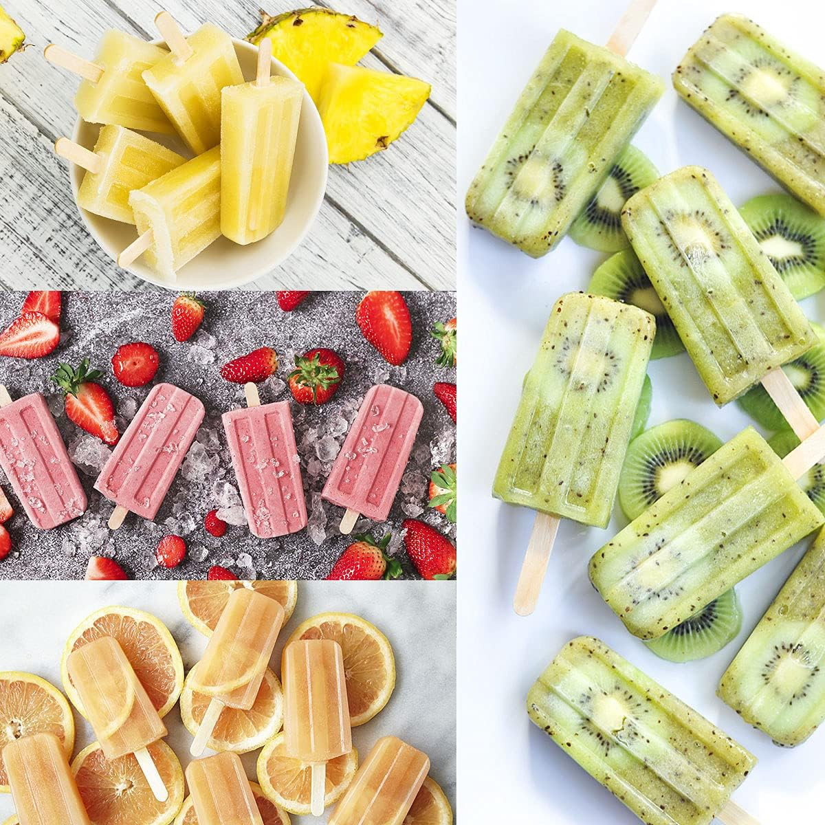 Moldes de silicona para paletas, moldes reutilizables de grado alimenticio