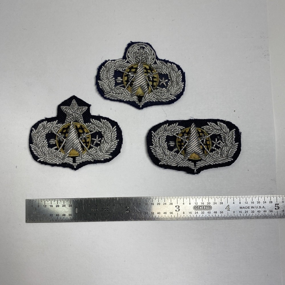 Vintage Air Force Bullion Insignia Pin: Space Operations - Master, Sr, Basic