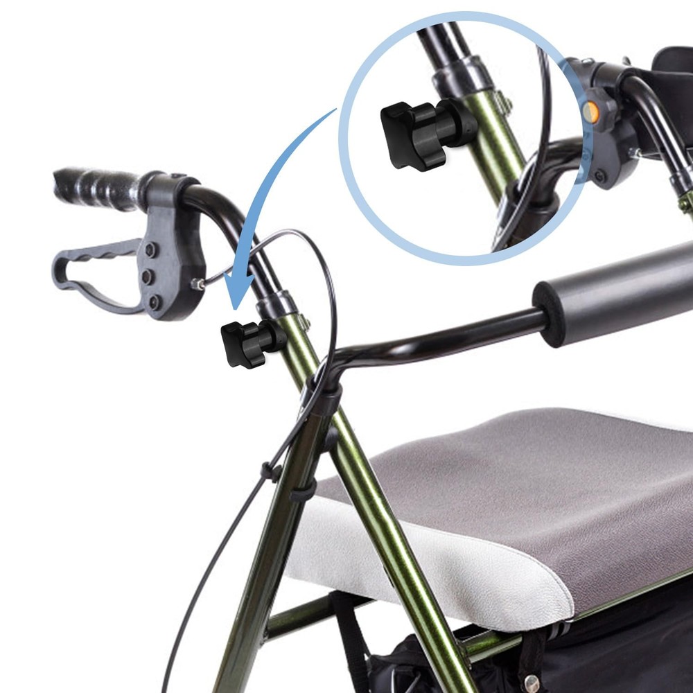 4 Sets Rollator Walker Replacement Knobs, Universal Arm M, Black