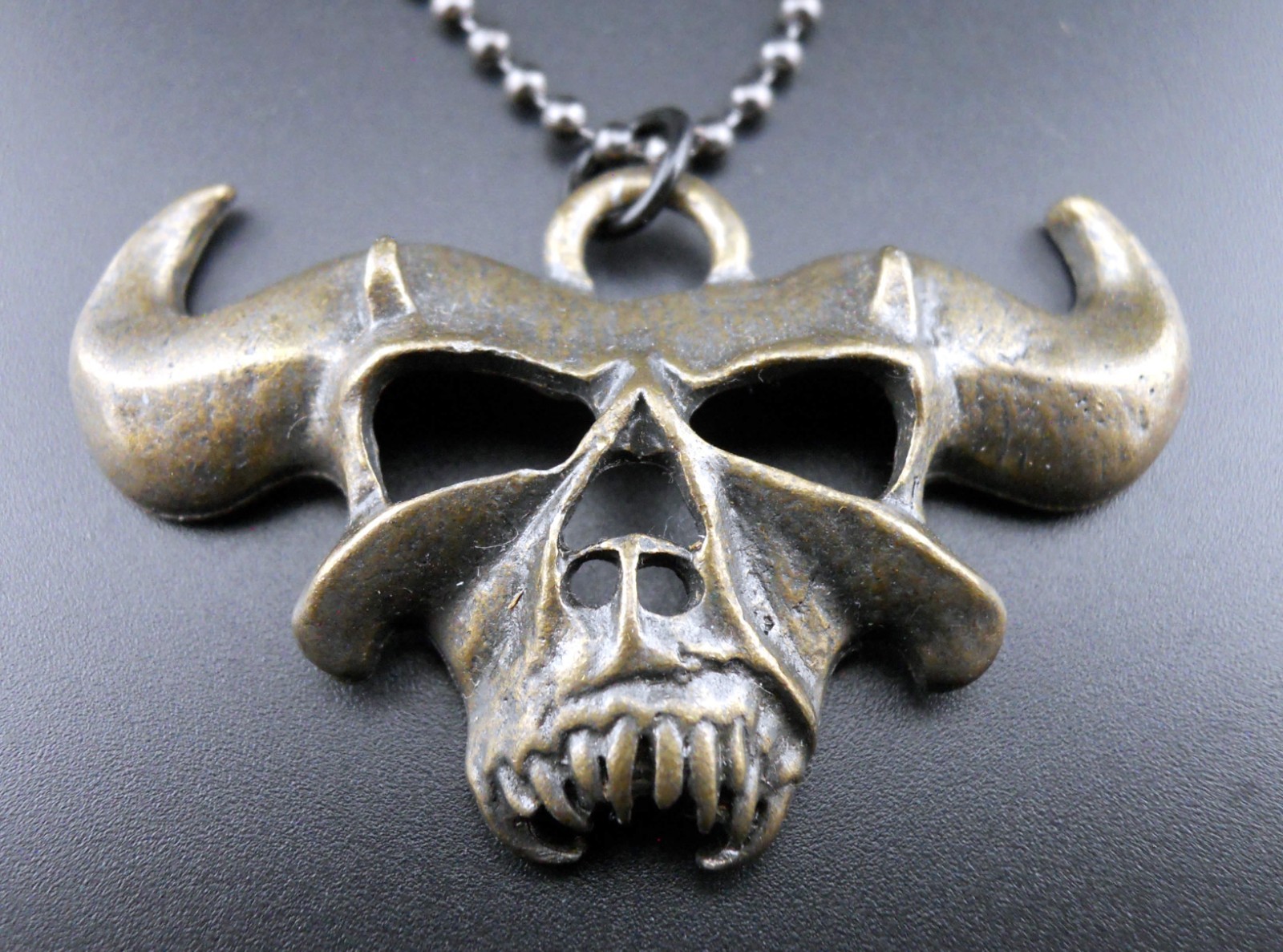 Danzig Necklace New Skull Pendant Rare Antique Gold/Bronze Finish