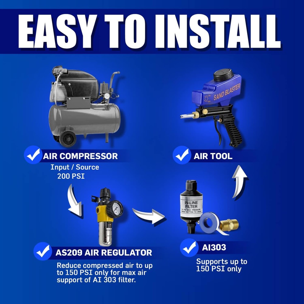 Air Compressor Water Separator & Dryer 1/4" NPT Push-Button Drain US