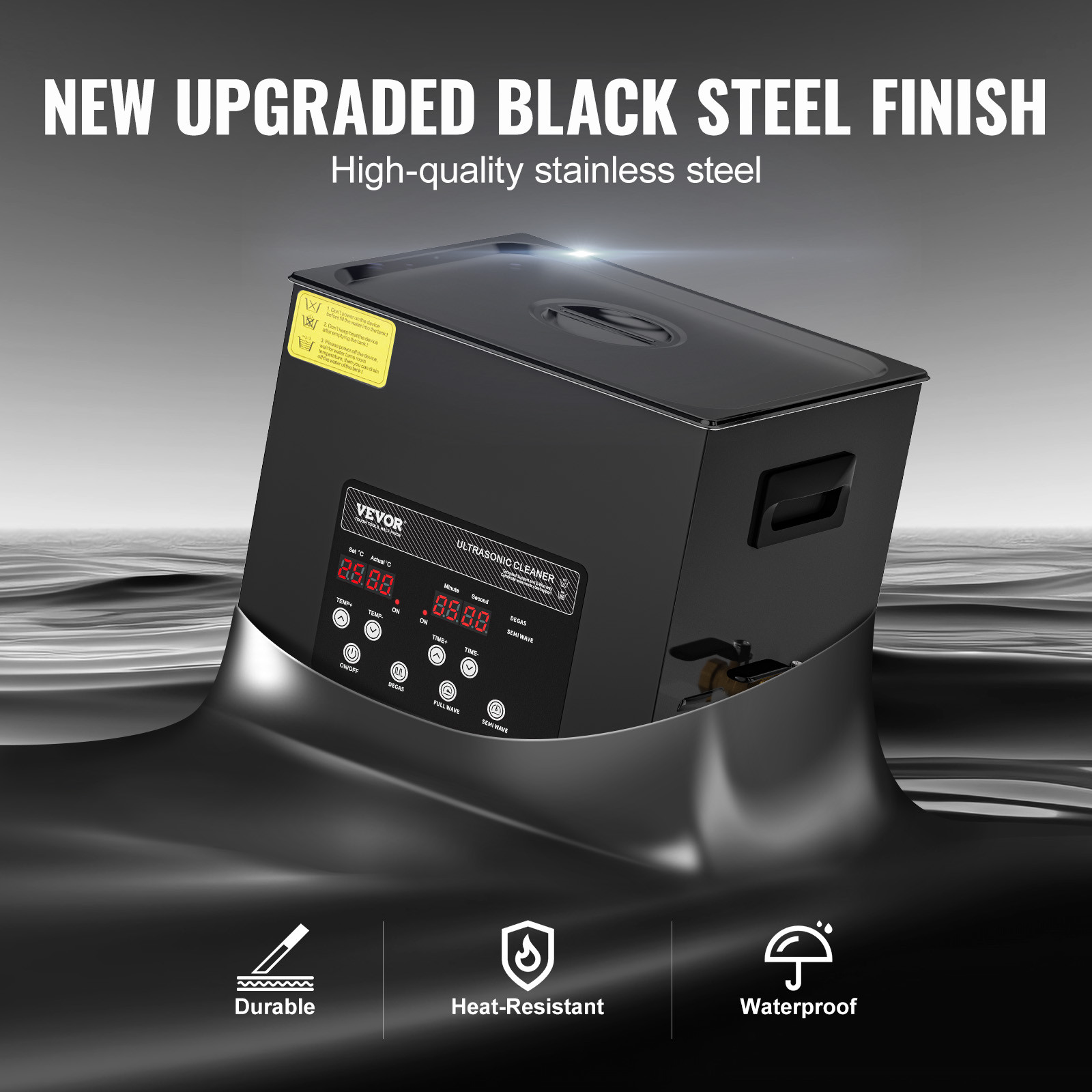 VEVOR 10L Ultrasonic Cleaner Cleaning Machine with Basket Heater and Timer 240W