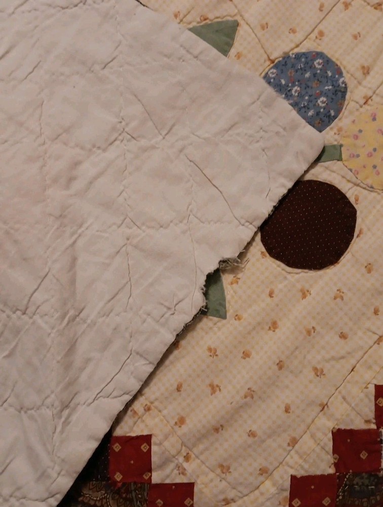 Vintage Patchwork Quilt 80" X 65" READ