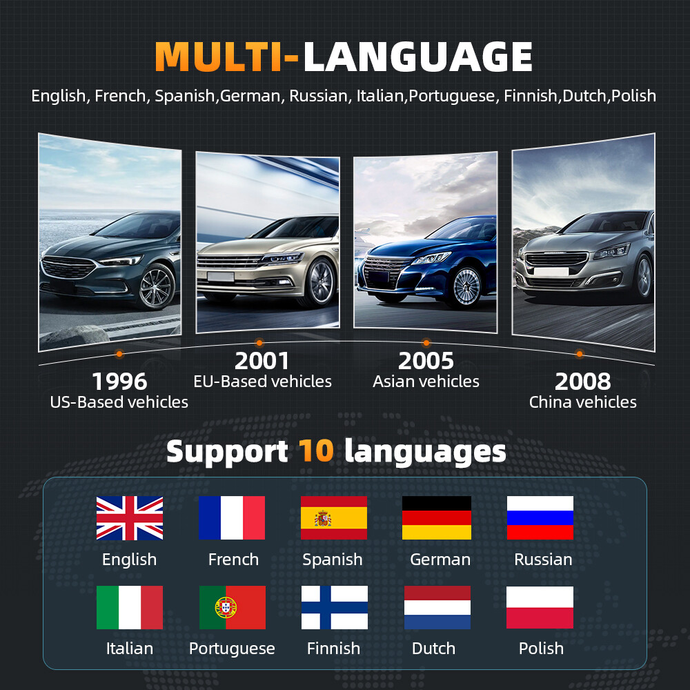 ANCEL AD410 Pro OBD2 Scanner Code Reader Diagnostic Battery Tester 100-2000 CCA