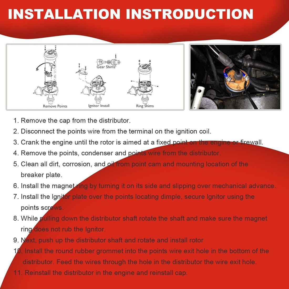 Electronic Ignition Conversion Kit for Pertronix 1181 Fits Delco 1957-1974 8 Cyl