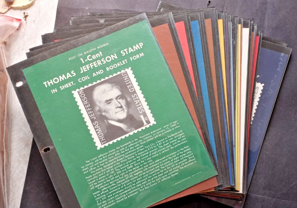 USPS US Post Office Bulletin Board Stamp Posters - Lot of 64 - 1967-1980