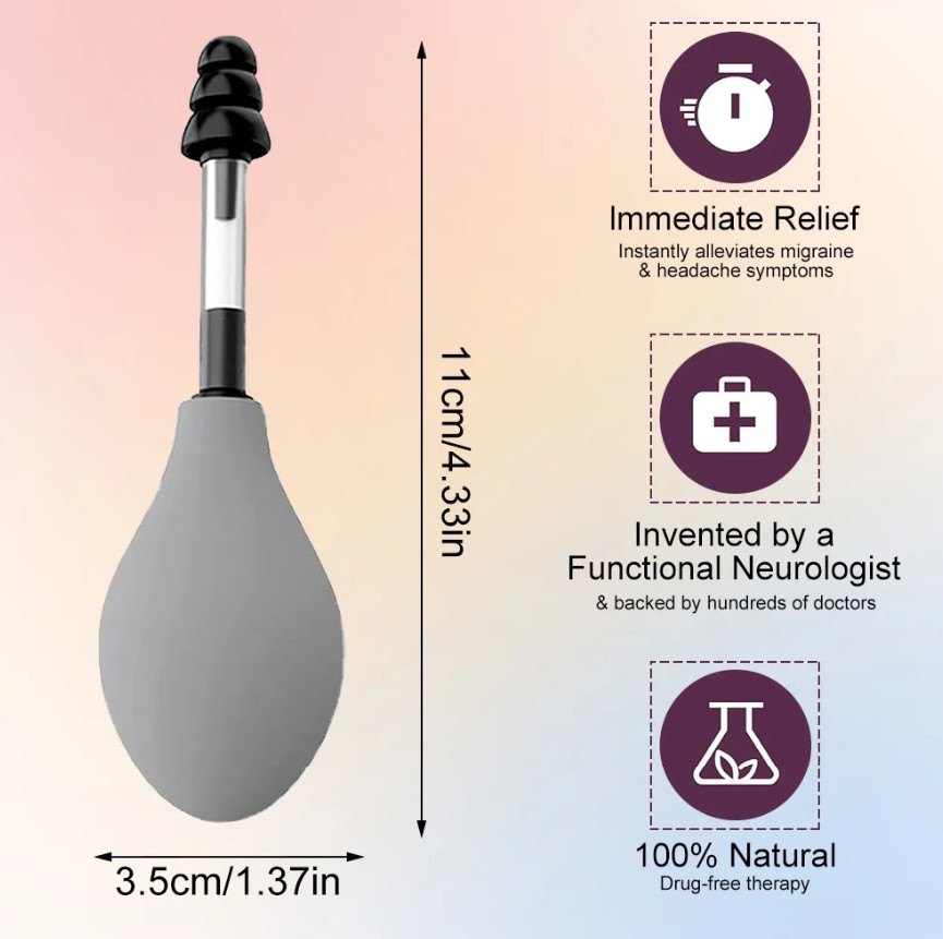 1set Portable Silver Ear Pressure Relief Tool with 3 Sizes Earplugs - NEW